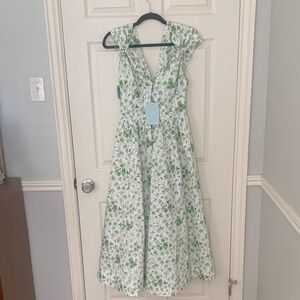 Hill House Green Floral Lucille Dress Sweet Pea